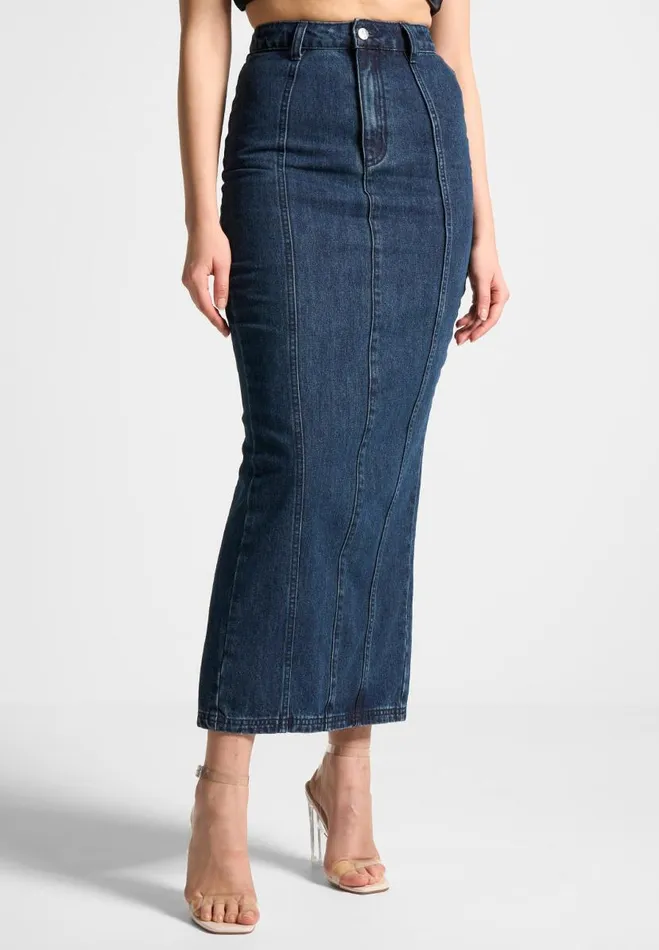Manire De Voir Skirts Manire De Voir Woman Denim Midaxi Skirt 8211 Indigo