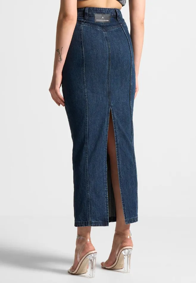 Manire De Voir Skirts Manire De Voir Woman Denim Midaxi Skirt 8211 Indigo