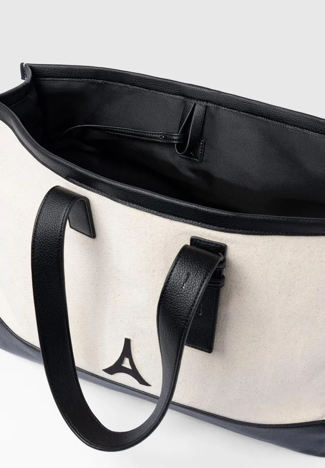 Manire De Voir Summer Accessories Manire De Voir WomanManire De Voir Man Eiffel Detail Canvas Tote Bag 8211 BeigeBlack
