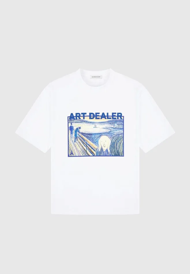 Manire De Voir TShirts and Tops Manire De Voir Man Art Dealer Graphic TShirt 8211 White
