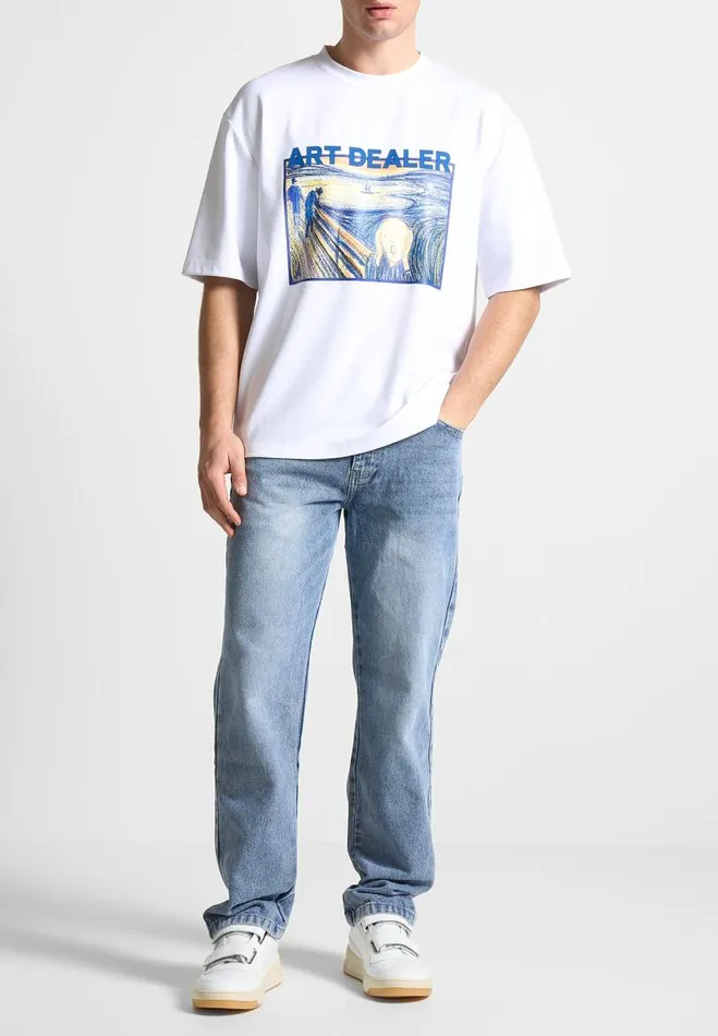 Manire De Voir TShirts and Tops Manire De Voir Man Art Dealer Graphic TShirt 8211 White