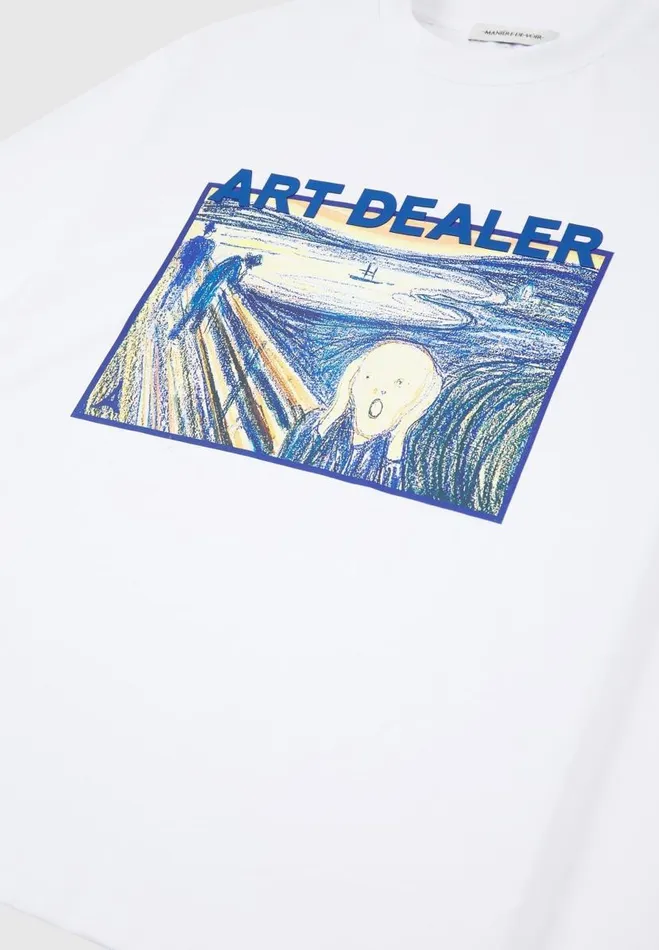 Manire De Voir TShirts and Tops Manire De Voir Man Art Dealer Graphic TShirt 8211 White