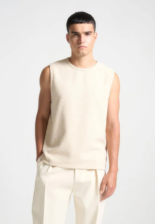 Manire De Voir TShirts and Tops Manire De Voir Man Boucle Boxy Vest 8211 Cream Manire De Voir TShirts and Tops Manire De Voir Man Boucle Boxy Vest 8211 Cream