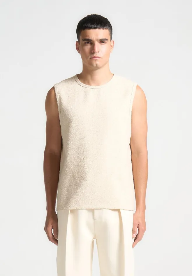 Manire De Voir TShirts and Tops Manire De Voir Man Boucle Boxy Vest 8211 Cream