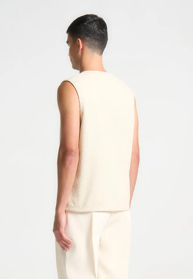 Manire De Voir TShirts and Tops Manire De Voir Man Boucle Boxy Vest 8211 Cream
