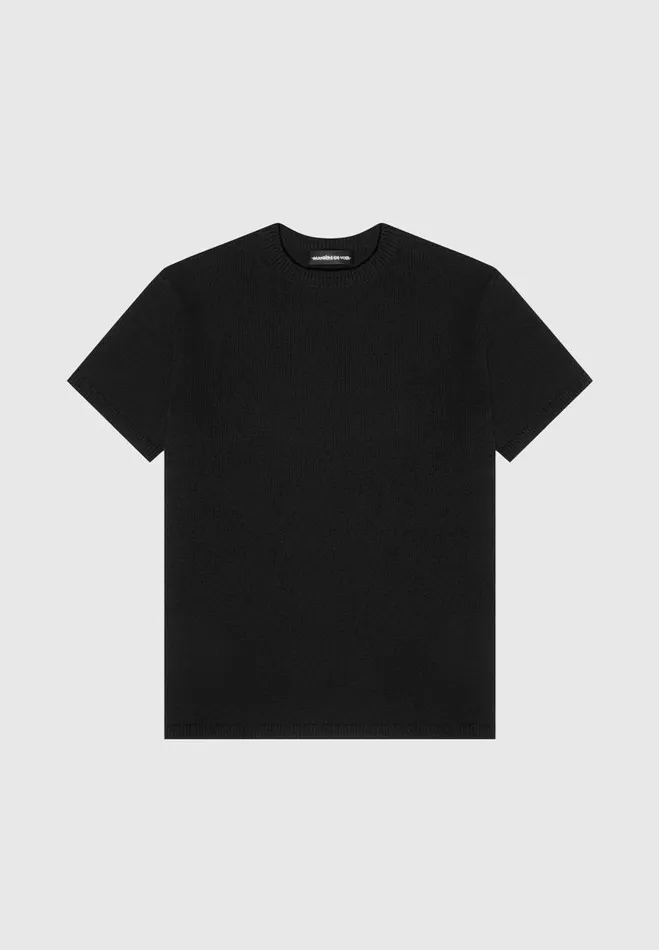 Manire De Voir TShirts and Tops Manire De Voir Man Boucle Knit Regular Fit TShirt 8211 Black