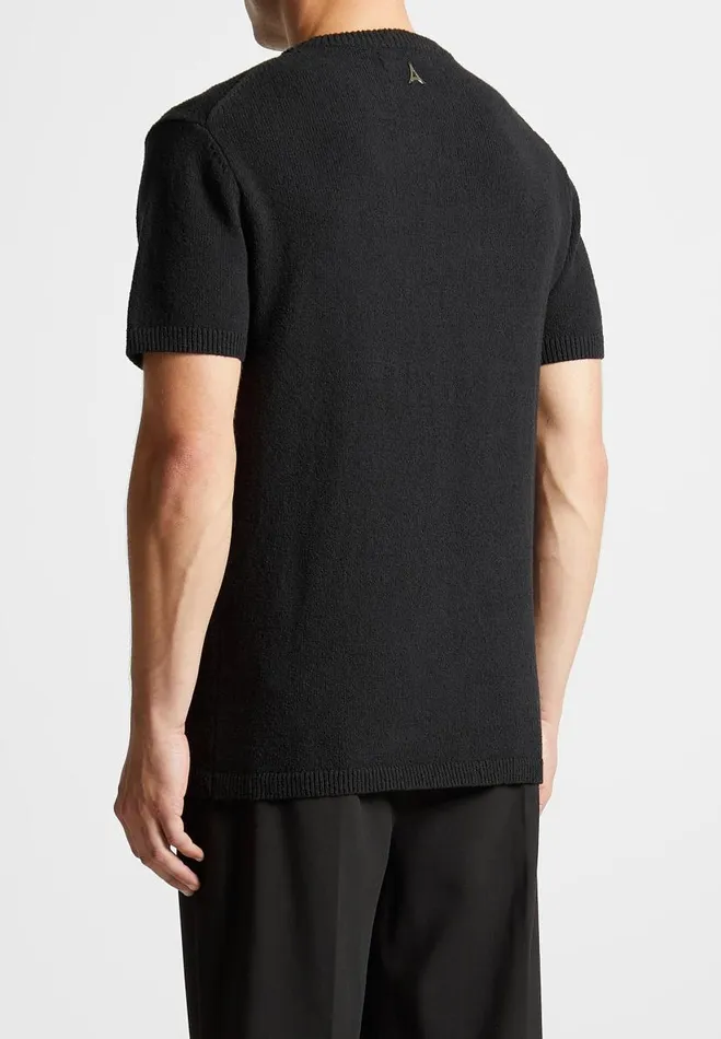 Manire De Voir TShirts and Tops Manire De Voir Man Boucle Knit Regular Fit TShirt 8211 Black