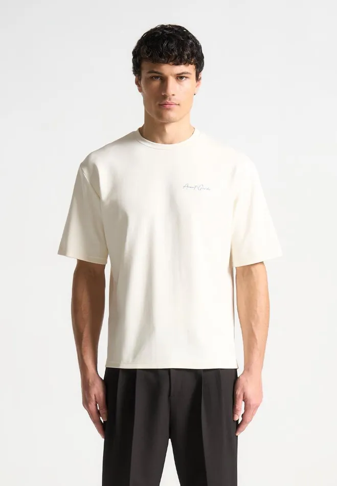 Manire De Voir TShirts and Tops Manire De Voir Man L039Art TShirt 8211 Cream