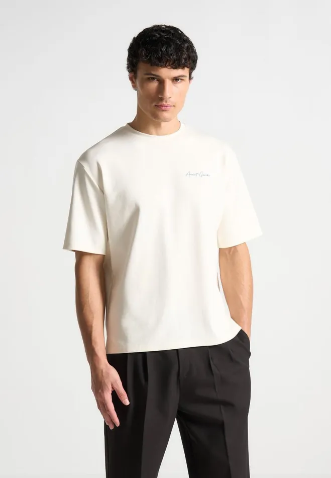 Manire De Voir TShirts and Tops Manire De Voir Man L039Art TShirt 8211 Cream