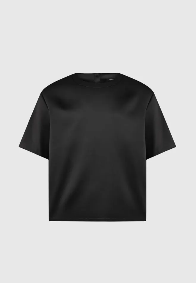 Manire De Voir TShirts and Tops Manire De Voir Man Satin Boxy Fit TShirt 8211 Black