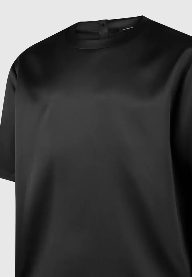Manire De Voir TShirts and Tops Manire De Voir Man Satin Boxy Fit TShirt 8211 Black