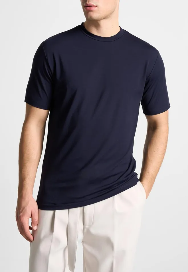 Manire De Voir TShirts and Tops Manire De Voir Man ternel Fitted Luxe TShirt 8211 Navy