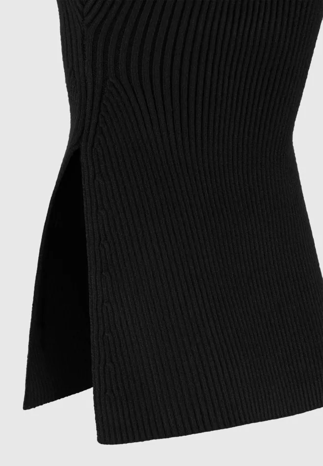 Manire De Voir Tops and T Shirts Manire De Voir Woman Rib Knit Longline Bandeau Top 8211 Black