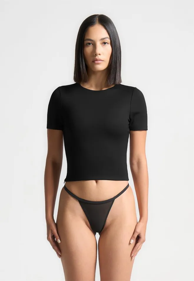 Manire De Voir Tops and T Shirts Manire De Voir Woman ternelle Double Layer Short Sleeve T Shirt 8211 Black Manire De Voir Tops and T Shirts Manire De Voir Woman ternelle Double Layer Short Sleeve T Shirt 8211 Black