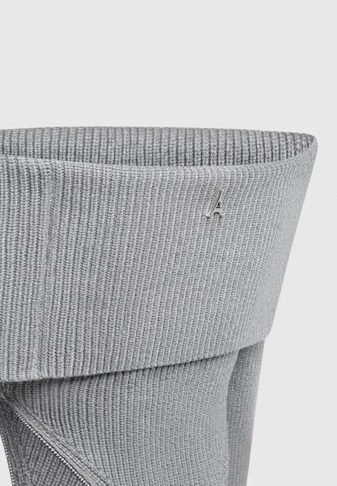Manire De Voir Tops and T Shirts Manire De Voir Woman Zip Detail Knit Bandeau Top 8211 Grey