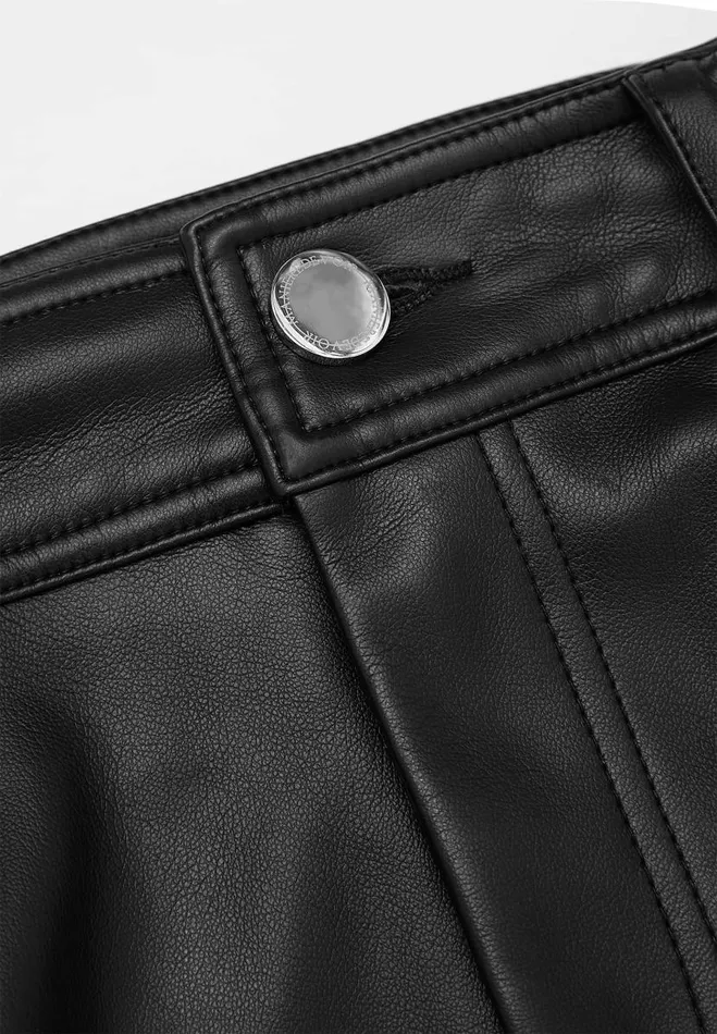 Manire De Voir Trousers Manire De Voir Woman Vegan Leather Lace Up Trousers 8211 Black