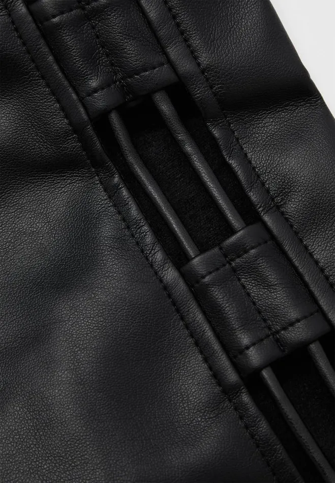 Manire De Voir Trousers Manire De Voir Woman Vegan Leather Lace Up Trousers 8211 Black