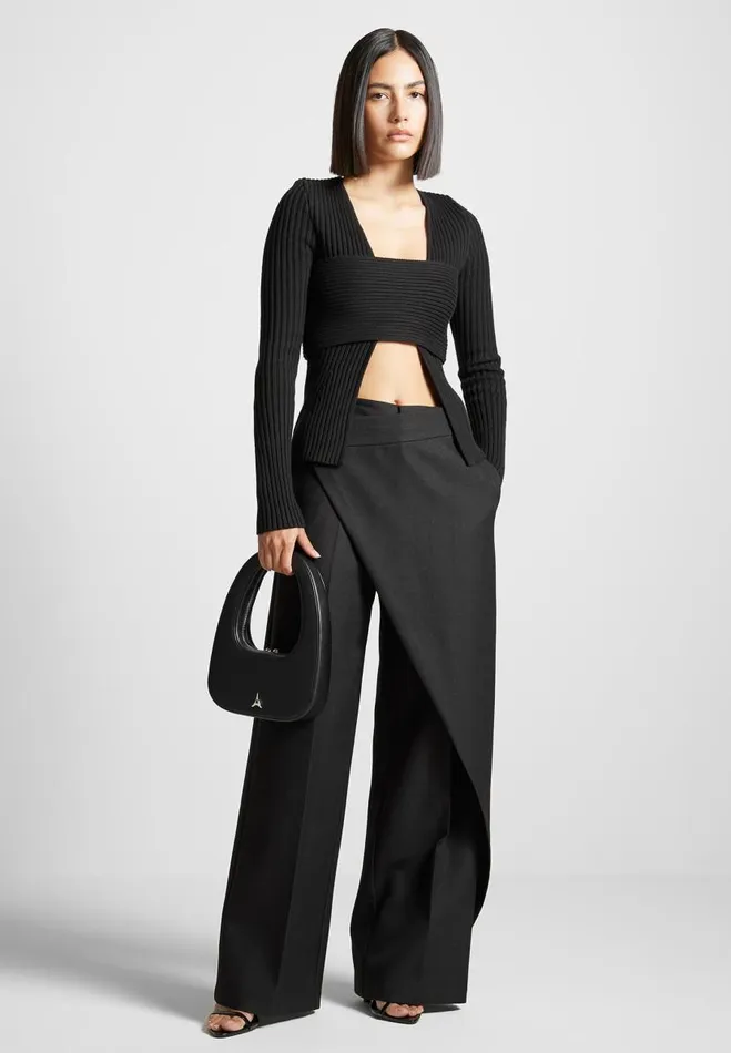 Manire De Voir Trousers Manire De Voir Woman Wrap Tailored Trousers 8211 Black Manire De Voir Trousers Manire De Voir Woman Wrap Tailored Trousers 8211 Black