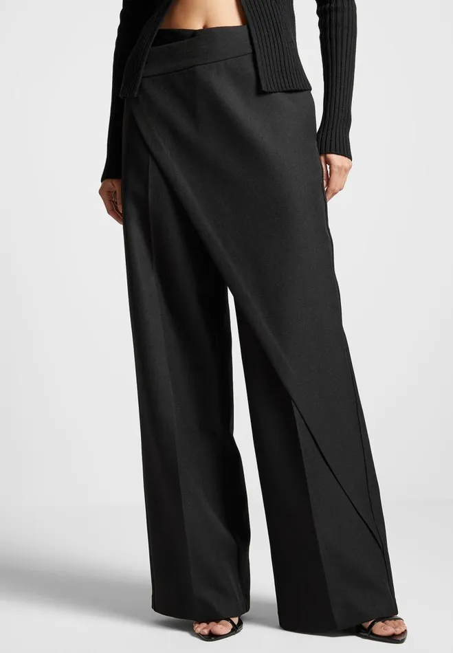 Manire De Voir Trousers Manire De Voir Woman Wrap Tailored Trousers 8211 Black