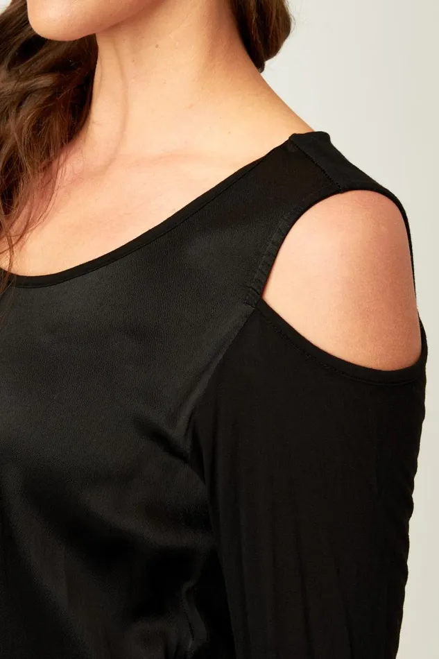 Marlee Cold Shoulder Black Clothing XCVI ShirtsBlouses