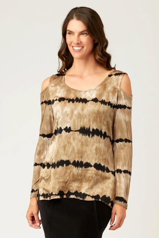 Marlee Cold Shoulder Gouache Wash Rural Clothing XCVI ShirtsBlouses