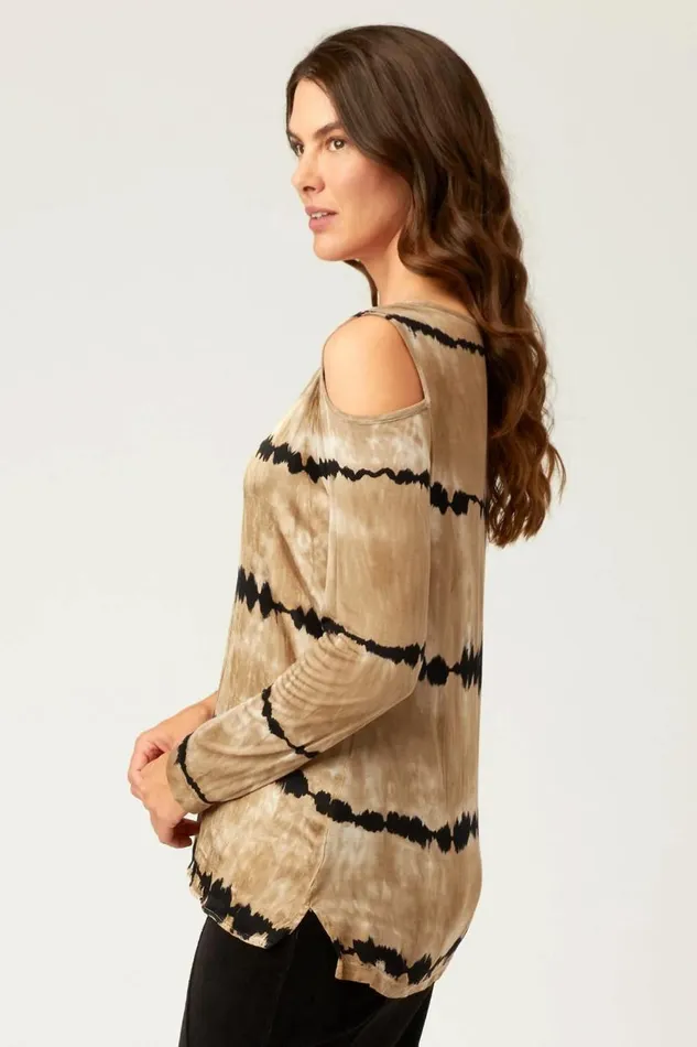 Marlee Cold Shoulder Gouache Wash Rural Clothing XCVI ShirtsBlouses