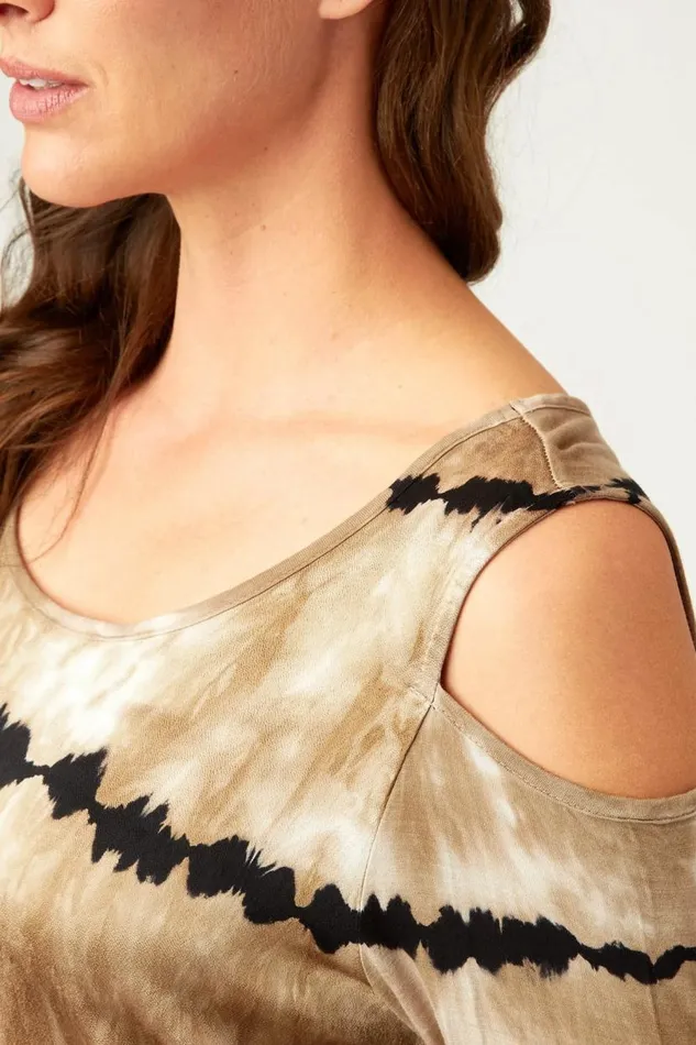 Marlee Cold Shoulder Gouache Wash Rural Clothing XCVI ShirtsBlouses