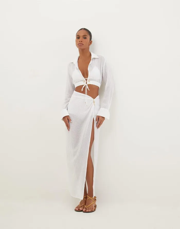 Matching Sets Women ViX Paula Hermanny Alexia Detail Blouse 8211 Off White