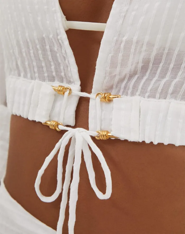 Matching Sets Women ViX Paula Hermanny Alexia Detail Blouse 8211 Off White