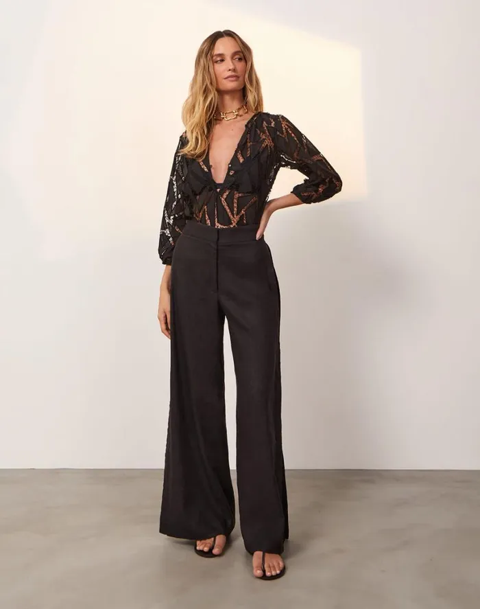 Matching Sets Women ViX Paula Hermanny Bree Pants 8211 Black