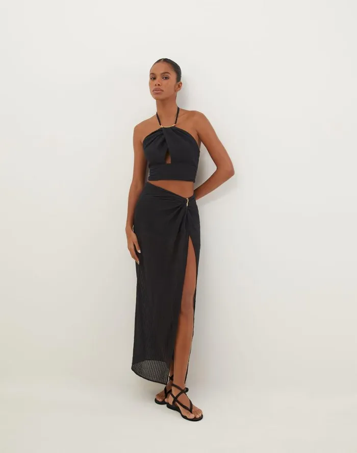 Matching Sets Women ViX Paula Hermanny Coco Detail Top 8211 Black