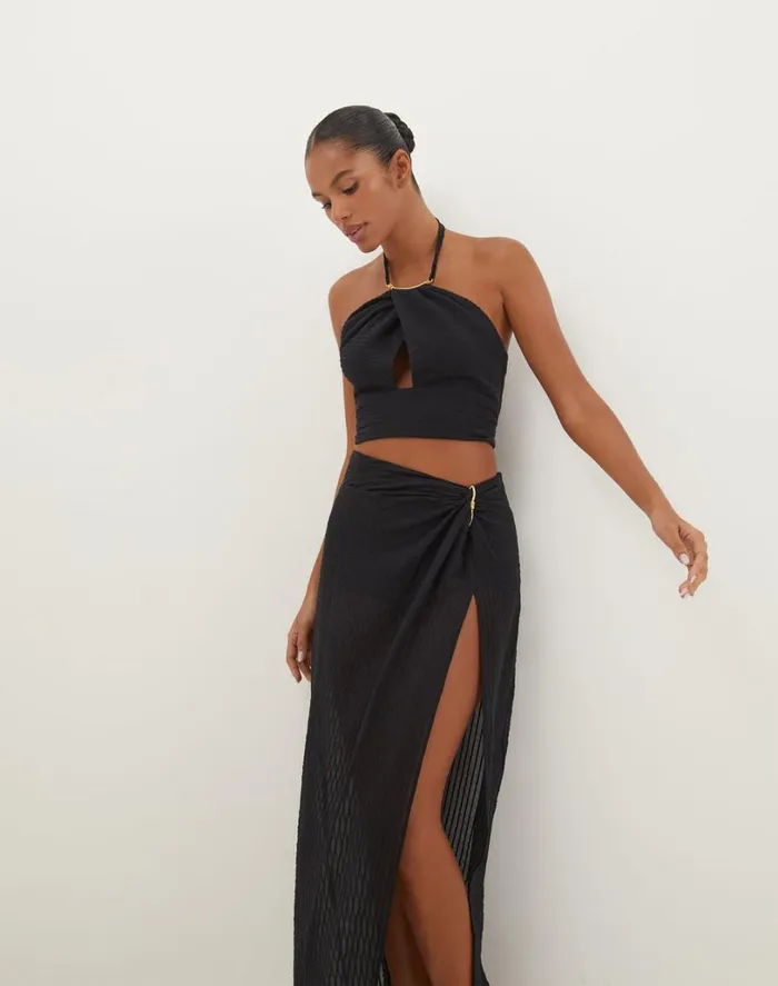 Matching Sets Women ViX Paula Hermanny Coco Detail Top 8211 Black