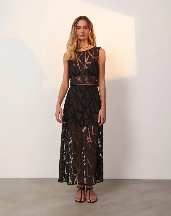 Matching Sets Women ViX Paula Hermanny Juli Long Skirt 8211 Black