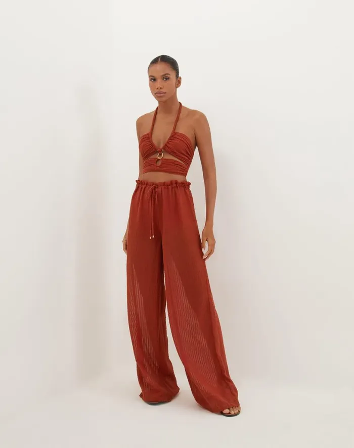 Matching Sets Women ViX Paula Hermanny Marge Detail Top 8211 Redwood