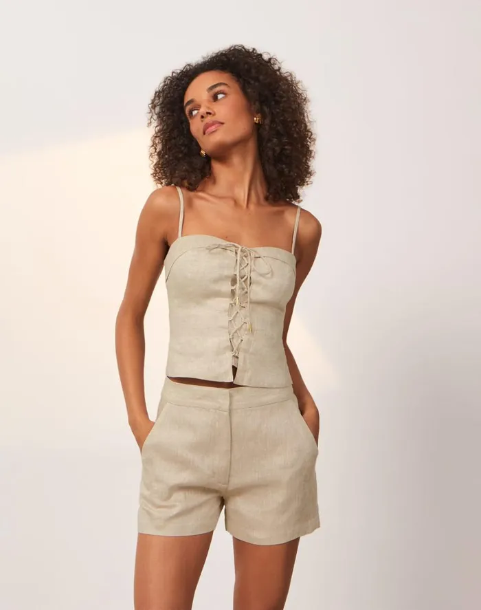 Matching Sets Women ViX Paula Hermanny Rubia Sleeveless Top 8211 Natural
