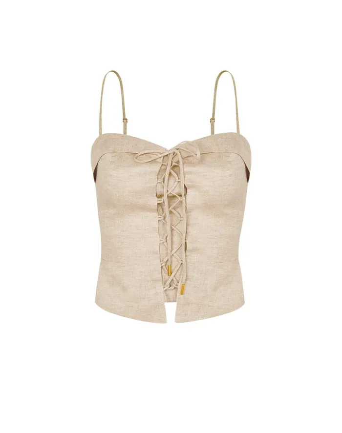 Matching Sets Women ViX Paula Hermanny Rubia Sleeveless Top 8211 Natural