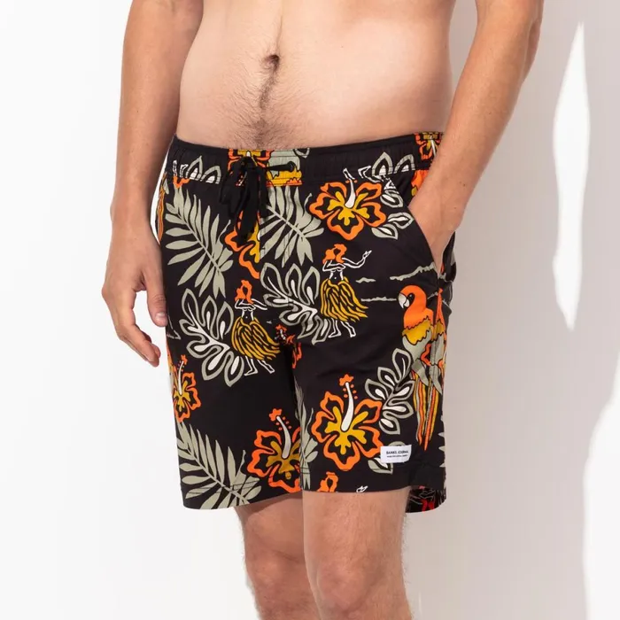 Men Banks Journal Boardshorts Aloha Club Elastic Boardshort Black Men Banks Journal Boardshorts Aloha Club Elastic Boardshort Black