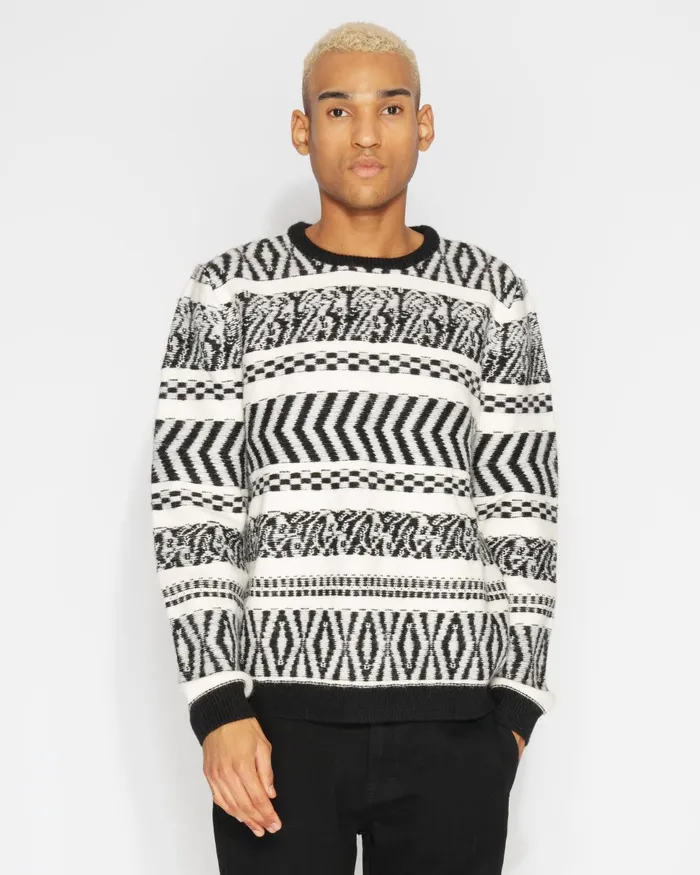 Men Banks Journal Fleeces and Knitwear Mik Sweater Knitwear Black White