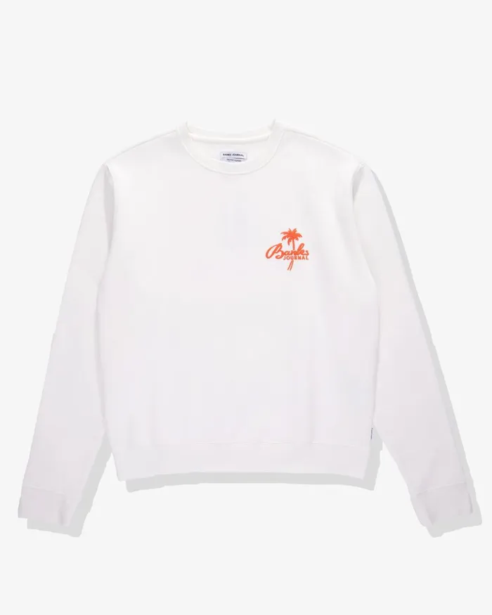 Men Banks Journal Fleeces and Knitwear Retreat Crew Graphic Fleece Off White Men Banks Journal Fleeces and Knitwear Retreat Crew Graphic Fleece Off White