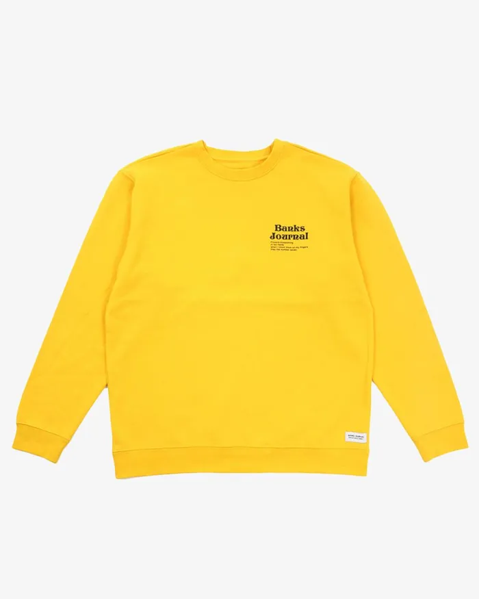 Men Banks Journal Fleeces and Knitwear Trace Crew Neck Fleece Bumble Bee Men Banks Journal Fleeces and Knitwear Trace Crew Neck Fleece Bumble Bee