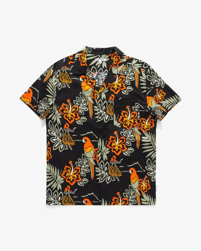 Men Banks Journal Shirts Aloha Club SS Woven Shirt Black
