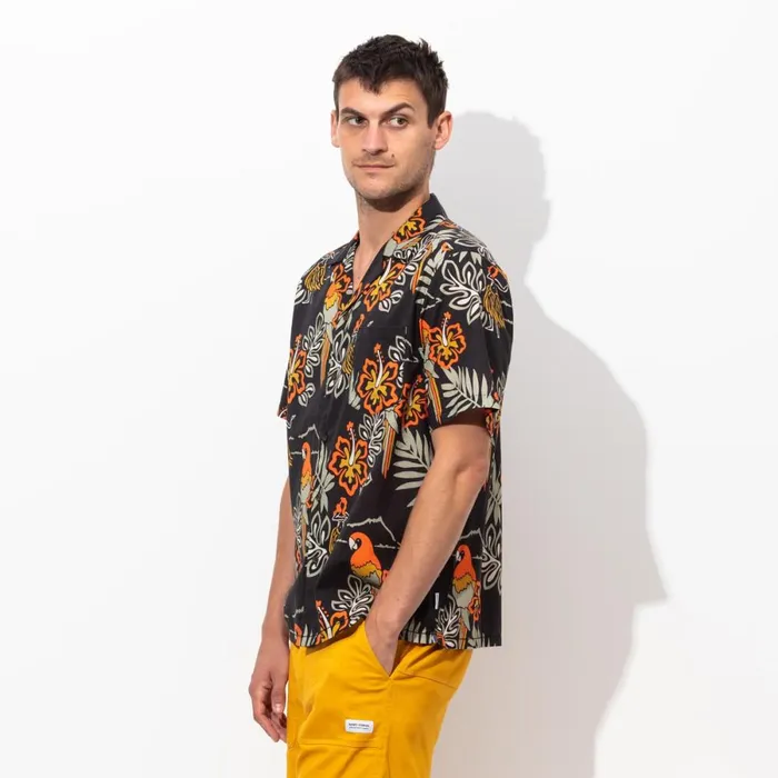 Men Banks Journal Shirts Aloha Club SS Woven Shirt Black Men Banks Journal Shirts Aloha Club SS Woven Shirt Black