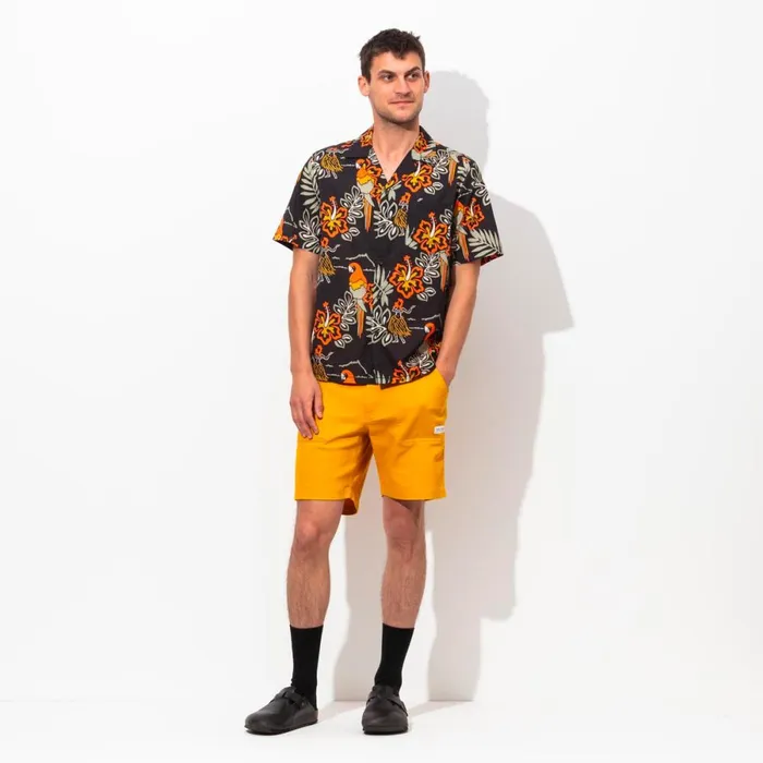 Men Banks Journal Shirts Aloha Club SS Woven Shirt Black Men Banks Journal Shirts Aloha Club SS Woven Shirt Black