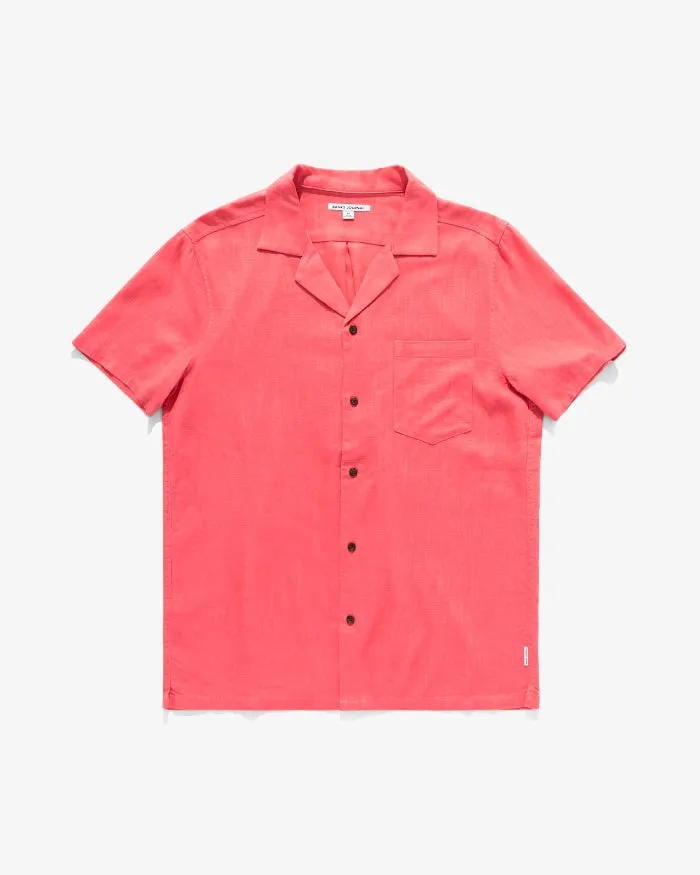 Men Banks Journal Shirts Brighton SS Woven Shirt Faded Rose