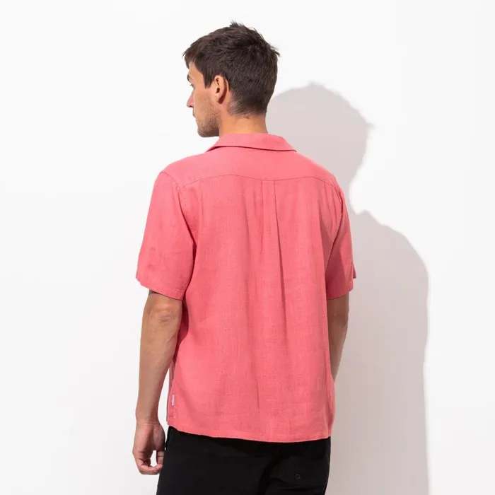 Men Banks Journal Shirts Brighton SS Woven Shirt Faded Rose