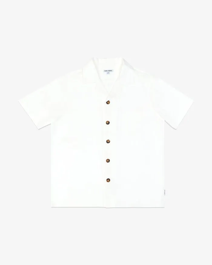 Men Banks Journal Shirts Brighton SS Woven Shirt Off White