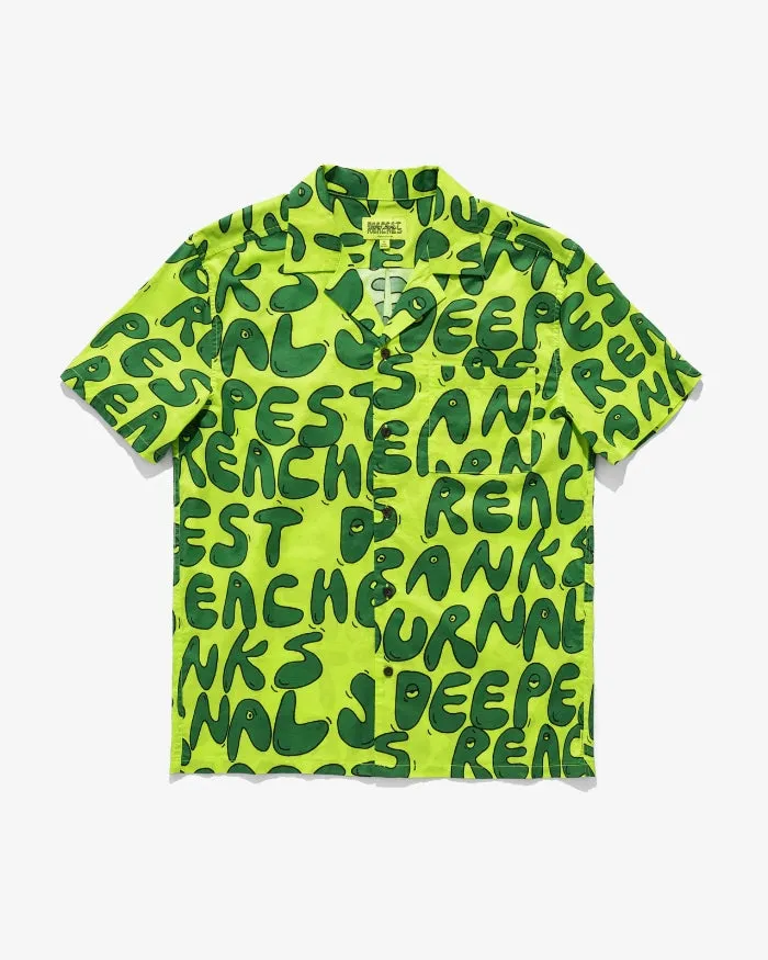 Men Banks Journal Shirts Deepest Reaches Bubble SS Woven Shirt Lime