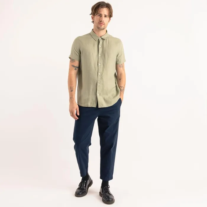 Men Banks Journal Shirts Hastings SS Woven Shirt Green Tea