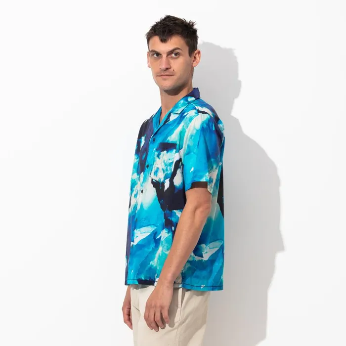 Men Banks Journal Shirts Natalie Strickland Studio SS Woven Shirt Indigo Men Banks Journal Shirts Natalie Strickland Studio SS Woven Shirt Indigo
