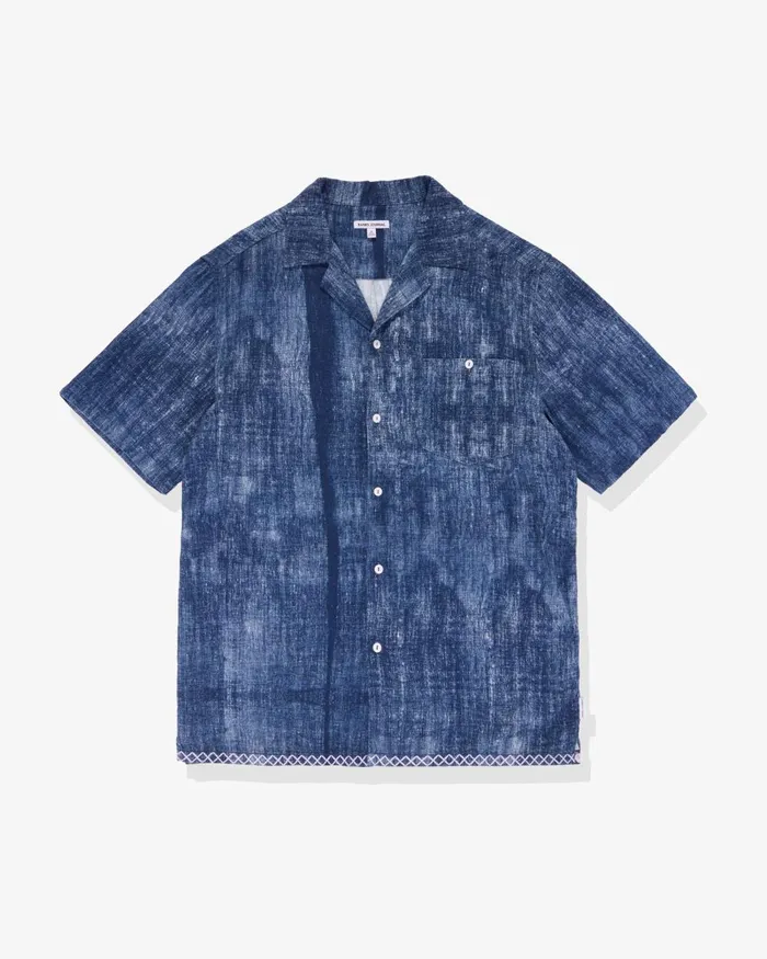 Men Banks Journal Shirts Ras SS Woven Shirt Washed Denim